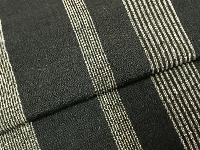 平和屋着物▽上質な紬 単衣 縞 伊勢丹扱い 正絹 逸品 AABE5626fy