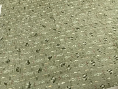 平和屋着物▽上質な紬 単衣 絣柄 正絹 逸品 AABE5629fy