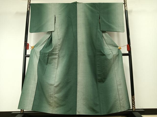 平和屋着物▽上質な紬　単衣　間道　正絹　逸品　AABE5631fy