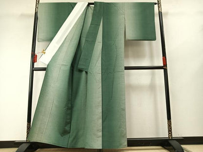 平和屋着物▽上質な紬　単衣　間道　正絹　逸品　AABE5631fy