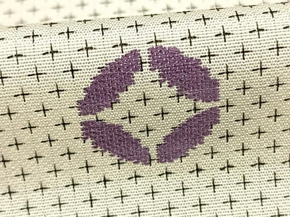 平和屋着物▽お召 単衣 刺繍 七宝文 正絹 逸品 AABE5633fy