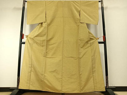 平和屋着物▽上質な紬 単衣 格子 正絹 逸品 AABE5636fy