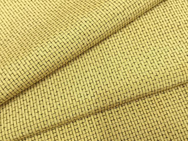 平和屋着物▽上質な紬 単衣 格子 正絹 逸品 AABE5636fy