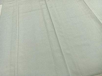 平和屋着物▽本塩沢　単衣　やまだ織　縞　証紙付き　正絹　逸品　AABE5639fy
