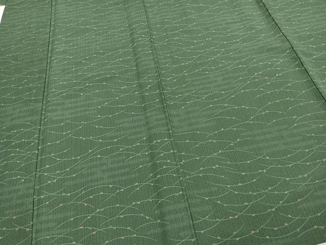 平和屋着物▽小紋 単衣 芝文 洗える着物 未使用 AABE5640fy