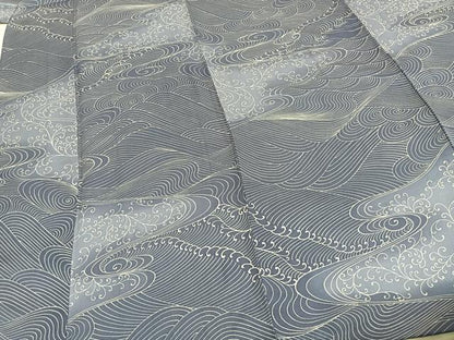 平和屋着物▽上質な小紋 単衣 立波文 正絹 逸品 未使用 AABE5641fy