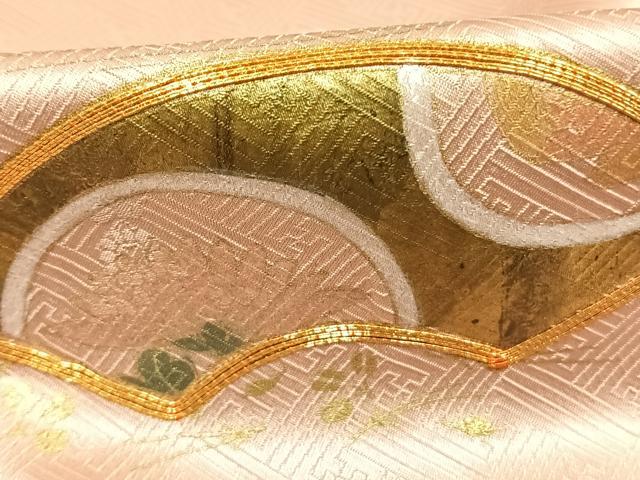 平和屋着物▽訪問着 単衣 駒刺繍 地紙花文 暈し染め 金銀彩 正絹 逸品 AABE5642fy