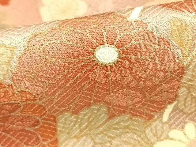 平和屋着物▽訪問着 単衣 扇面花文 暈し染め 金銀彩 正絹 逸品 AABE5643fy