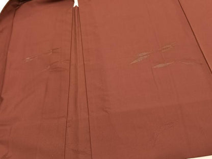 平和屋着物▽羽織 スリーシーズン 春夏秋 塵除け 舞蝶地紋 小豆色 正絹 逸品 未使用 AABE5645fy