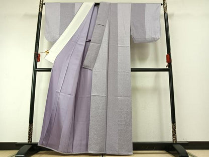 平和屋着物▽江戸小紋 単衣 草花文 正絹 逸品 AABE5648fy