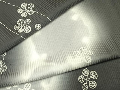 平和屋着物▽上質な小紋 単衣 雪輪花文 暈し染め さが美扱い 正絹 逸品 AABE5656fy