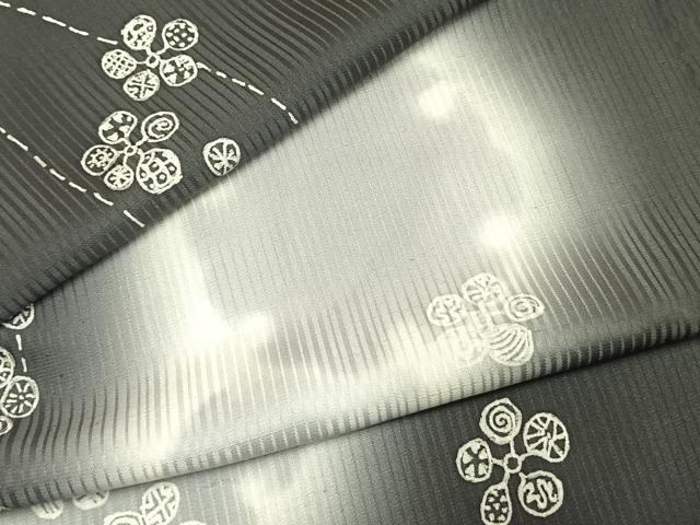 平和屋着物▽上質な小紋 単衣 雪輪花文 暈し染め さが美扱い 正絹 逸品 AABE5656fy