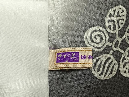 平和屋着物▽上質な小紋 単衣 雪輪花文 暈し染め さが美扱い 正絹 逸品 AABE5656fy