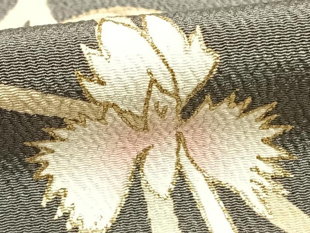 平和屋着物▽訪問着 単衣 鷺草 金彩 鬼しぼ縮緬 正絹 逸品 AABE5658fy