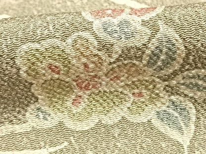 平和屋着物▽上質な小紋 単衣 枝花文 鬼しぼ縮緬 正絹 逸品 AABE5664fy