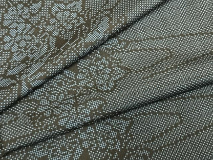 平和屋着物▽本場大島紬 単衣 流水花文 正絹 逸品 AABE5672fy