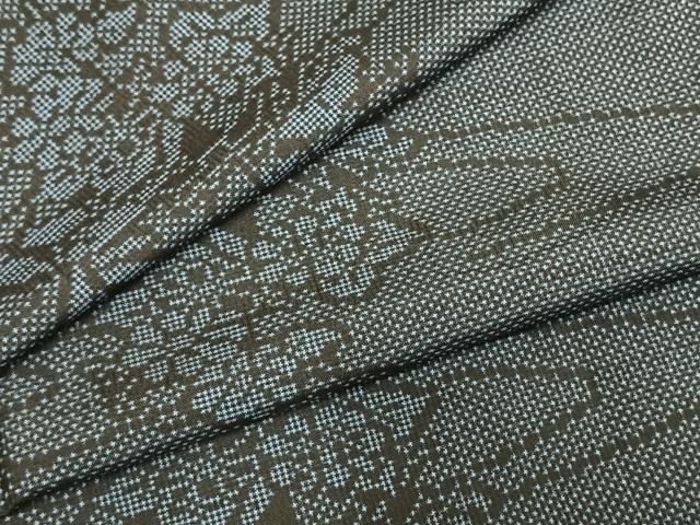 平和屋着物▽本場大島紬 単衣 流水花文 正絹 逸品 AABE5672fy
