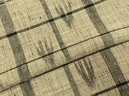 平和屋着物▽上質な紬 単衣 格子 正絹 逸品 AABE5676fy