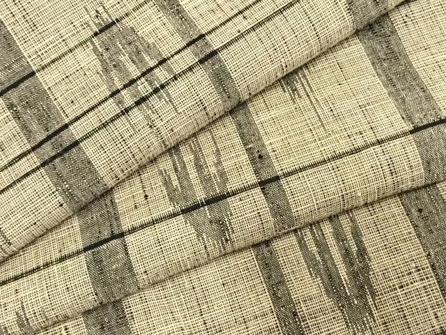 平和屋着物▽上質な紬 単衣 格子 正絹 逸品 AABE5676fy