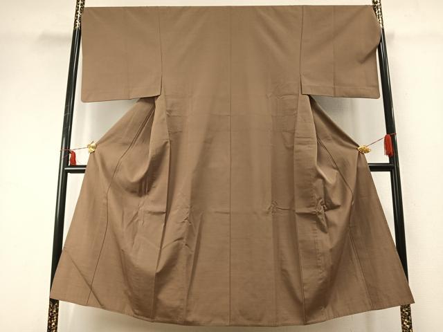 平和屋着物▽男性 紬 単衣 榛色 正絹 逸品 AABE5677fy