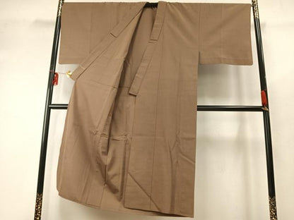 平和屋着物▽男性 紬 単衣 榛色 正絹 逸品 AABE5677fy
