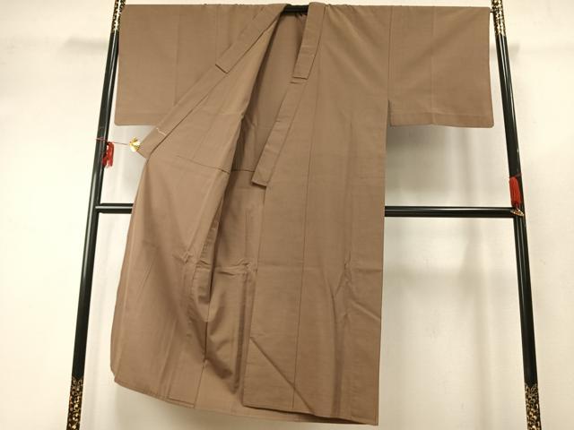 平和屋着物▽男性 紬 単衣 榛色 正絹 逸品 AABE5677fy