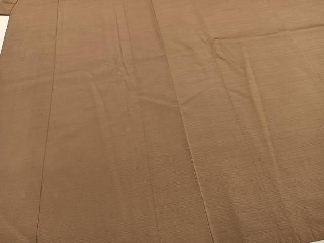 平和屋着物▽男性 紬 単衣 榛色 正絹 逸品 AABE5677fy