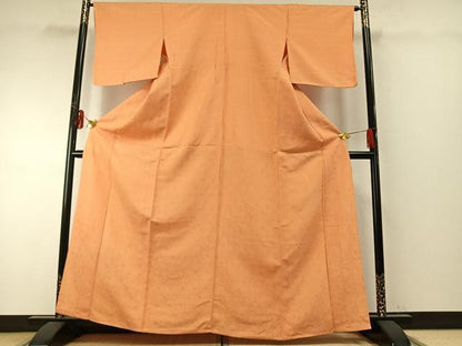 平和屋着物▽上質な紬 単衣 幾何学文様 正絹 逸品 AABE5678fy