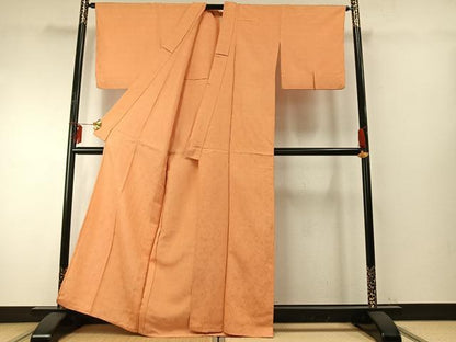 平和屋着物▽上質な紬 単衣 幾何学文様 正絹 逸品 AABE5678fy