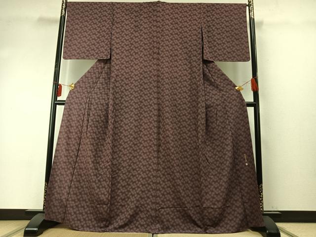 平和屋着物▽伝統工芸師 服部光擴 江戸小紋 単衣 丸文 正絹 逸品 AABE5679fy