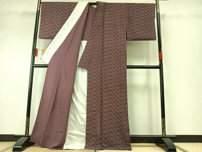平和屋着物▽伝統工芸師 服部光擴 江戸小紋 単衣 丸文 正絹 逸品 AABE5679fy