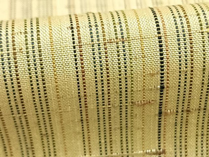 平和屋着物▽ぜんまい紬 単衣 縞 正絹 逸品 AABE5682fy