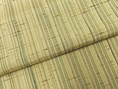 平和屋着物▽ぜんまい紬 単衣 縞 正絹 逸品 AABE5682fy