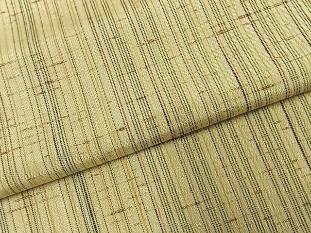 平和屋着物▽ぜんまい紬 単衣 縞 正絹 逸品 AABE5682fy