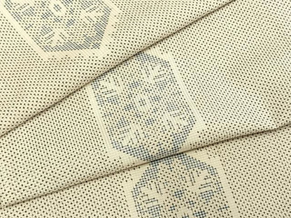 平和屋着物▽本場大島紬 白大島 単衣 亀甲文様 正絹 逸品 AABE5683fy