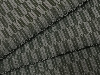 平和屋着物▽お召 単衣 矢羽文 正絹 逸品 AABE5684fy