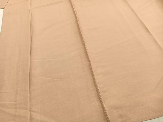 平和屋着物▽上質な紬 単衣 色無地 洗柿色 正絹 逸品 未使用 AABE5685fy
