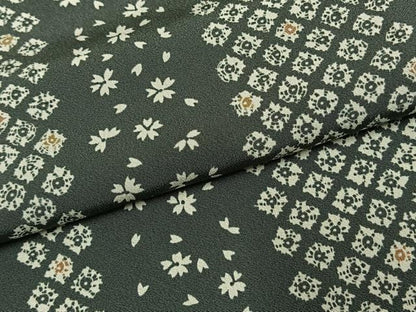 平和屋着物▽上質な小紋 単衣 舞桜間道 正絹 逸品 AABE5688fy