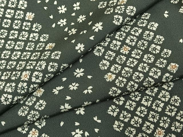 平和屋着物▽上質な小紋 単衣 舞桜間道 正絹 逸品 AABE5688fy