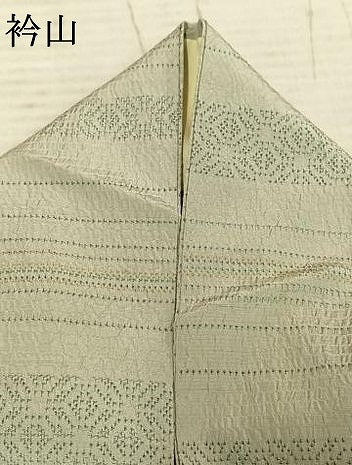 平和屋着物▽上質な紬 単衣 横段文 正絹 逸品 AABE5690fy