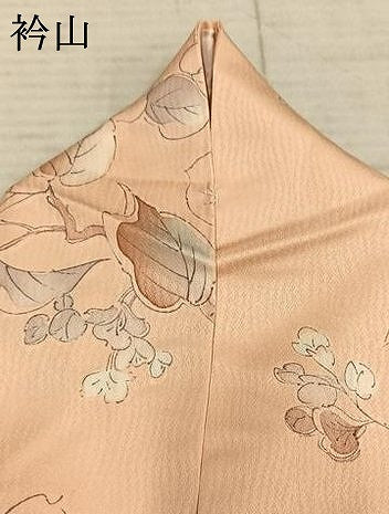 平和屋着物▽上質な小紋 単衣 手描き 枝葉文 正絹 逸品 AABE5692fy