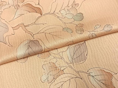 平和屋着物▽上質な小紋 単衣 手描き 枝葉文 正絹 逸品 AABE5692fy