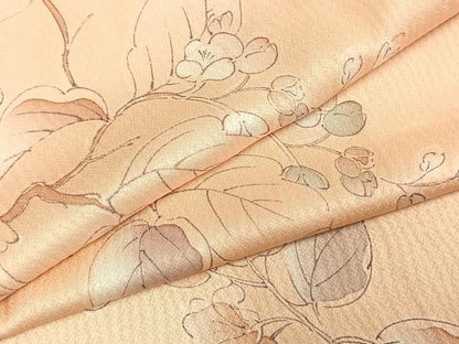 平和屋着物▽上質な小紋 単衣 手描き 枝葉文 正絹 逸品 AABE5692fy