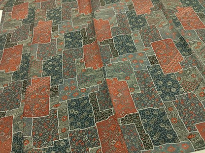 平和屋着物▽上質な小紋　単衣　色紙花文　正絹　逸品　AABE5693fy