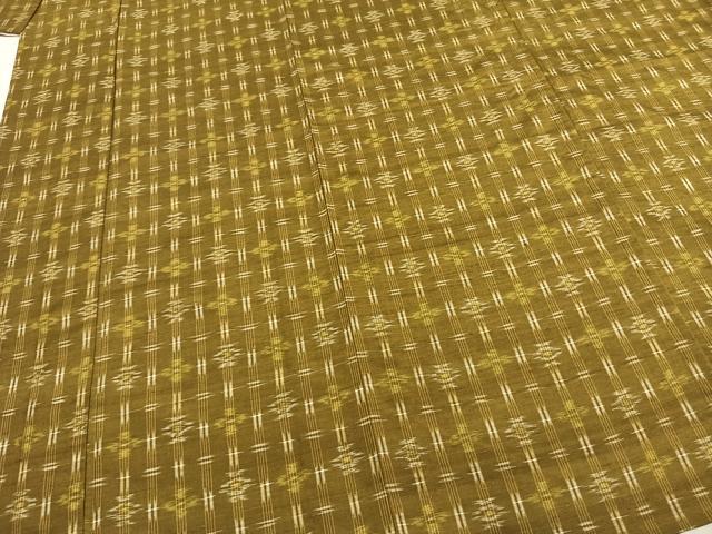 平和屋着物▽上質な紬 単衣 絣柄 正絹 逸品 AABE5696fy