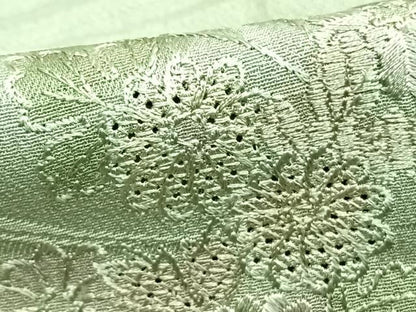 平和屋着物▽訪問着 単衣 中国三大刺繍 汕頭刺繍 スワトウ刺繍 総刺繍 御所車花文 暈し染め 正絹 逸品 未使用 AABE5698fy