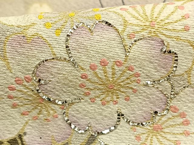 平和屋着物▽訪問着 単衣 草花文 暈し染め 銀糸 金彩 正絹 逸品 AABE5699fy
