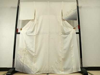 平和屋着物▽訪問着　単衣　舞花文　暈し染め　金彩　正絹　逸品　AABE5700fy