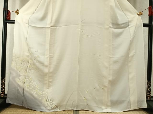 平和屋着物▽訪問着　単衣　舞花文　暈し染め　金彩　正絹　逸品　AABE5700fy
