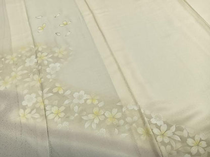 平和屋着物▽訪問着　単衣　舞花文　暈し染め　金彩　正絹　逸品　AABE5700fy